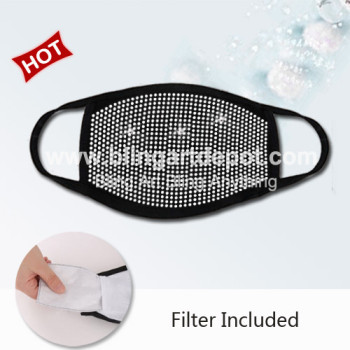 Custom Bling Full Crystal Rhinestone Cotton Black Face Masks Custom Bling Full Crystal Rhinestone Cotton Black Face Masks